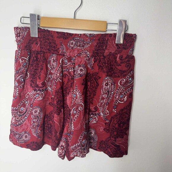 Knox Rose Women's Shorts Floral Elastic waistband Red XS - Picture 6 of 6